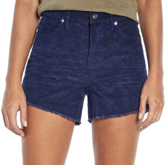 GAP Women’s Blue Corduroy Shorts with Raw Hem - Picture 1 of 12